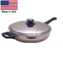 Load image into Gallery viewer, 13-in FRENCH SKILLET w/Vented Lid 4½ Qt. Magnetic 5=Ply Stainless Steel Made in USA