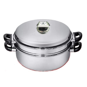 7-Ply 14 Qt. STOCKPOT Skillet with Steam Control Lid and Culinary Basket T304 Magnetic