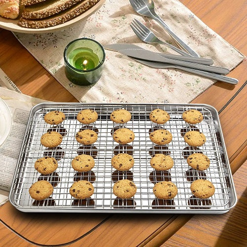 19x13 Baking Cookie Sheet with FREE Rack for Cooling Baking Stainless Health Craft