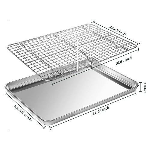 Half Sheet Wire Rack Oven Baking Tray Walmart Stainless Steel