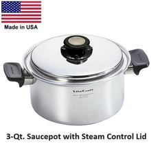 Load image into Gallery viewer, 12 Pc. DELUXE SET with Vented Lids 430 Magnetic Stainless Steel Made in USA