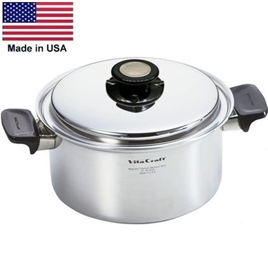 4 Qt. STOCKPOT with Vented Lid Waterless Cookware 5-Ply Stainless-Steel Made in USA