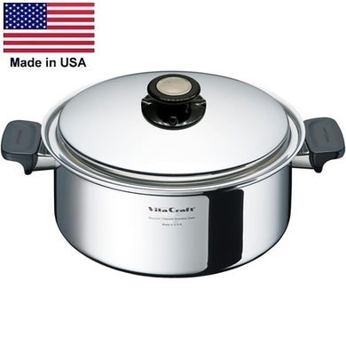 6 Qt. STOCKPOT with Vented Lid Waterless Cookware 5-Ply Stainless-Steel Made in USA