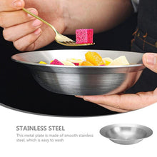 Load image into Gallery viewer, 2 LEFT Set of FOUR 9-inch Salad, Soup, Dessert Plates 18/0-gauge Stainless Steel