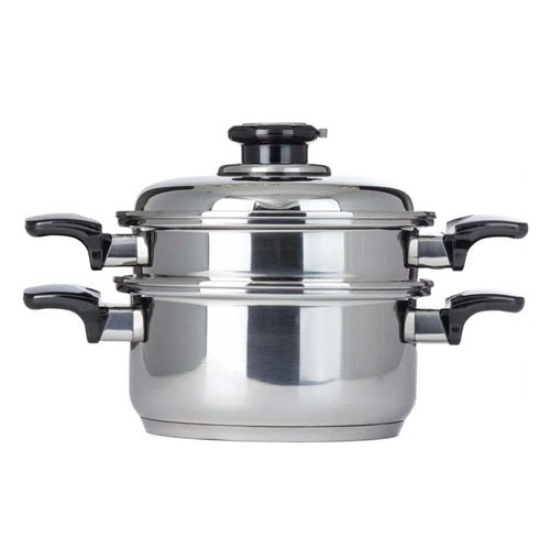 SOLDOUT 7-Ply 3 Qt. SAUCEPOT Vented Lid FREE Culinary Steamer Basket Magnetic T304 Stainless Steel