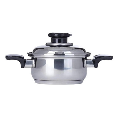 CLOSEOUT 7-Ply 1.5 Qt. SAUCEPOT Waterless Cookware with Vented Lid Magnetic T304 Surgical Stainless Steel