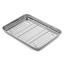 Load image into Gallery viewer, CLOSEOUT 9x7-inch BAKING SHEET with RACK 18/0 Gauge Stainless Steel