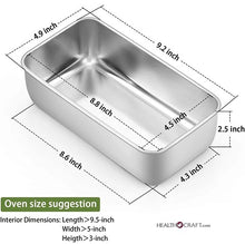 Load image into Gallery viewer, LOAF PAN 9x5-inch for Bread Meatloaf Cakes 18/0 Stainless Steel