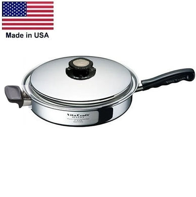 11-inch SAUTÉ PAN with Vented Lid Waterless 5-Ply Stainless-Steel Made in USA