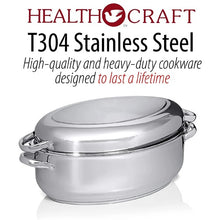 Load image into Gallery viewer, 3-N-1 Bake and Roast with Rack Heavy Gauge 304 Stainless Steel