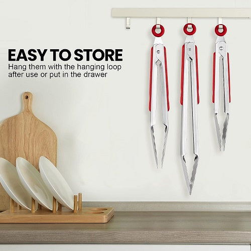 New 3-piece stainless steel KITCHEN TONG SET – Health Craft