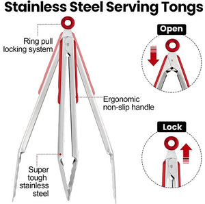 PRO SERIES 3 Pc TONG SET High Quality Stainless Steel