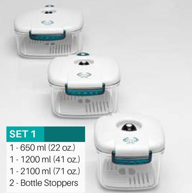 Ultra-Vac Set #1 Square Vacuum Containiers 21oz, 41oz, 71oz, Vac Pump -  Call for US Price List 1-813-390-1144