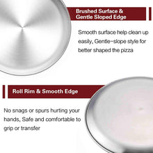 Load image into Gallery viewer, 13-inch PIZZA PAN Serving Platter 18/0-gauge Stainless Steel - Pizza Dough Recipe