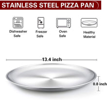 Load image into Gallery viewer, 13-inch PIZZA PAN Serving Platter 18/0-gauge Stainless Steel - Pizza Dough Recipe