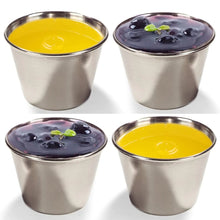 Load image into Gallery viewer, 4 Dipping SAUCE CUPS Condement Ramekin Meal Prep 304 Stainless Steel
