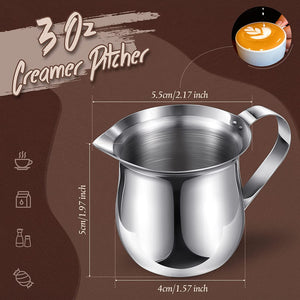 BELL CREAMER PITCHER with Pouring Spout Handle 304 Stainless Steel