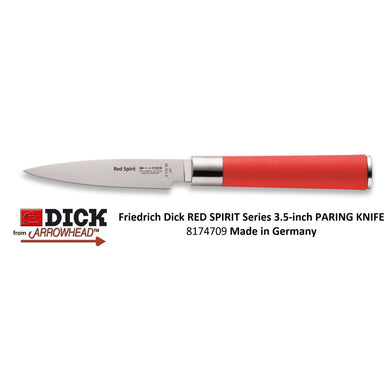 CLOSEOUT 2 LEFT - Red Spirit 3.5-inch PARING KNIFE - Made in Germany by F. Dick