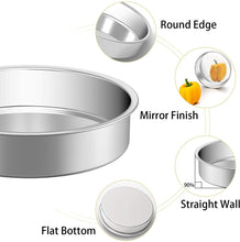 Load image into Gallery viewer, 8-inch ROUND CAKE PAN 18/0-gauge Stainless Steel - Recipe