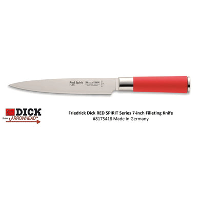 CLOSEOUT 5 LEFT - Red Spirit 7-inch Flexible FILLET KNIFE Made In Germany by F. Dick