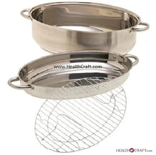 Load image into Gallery viewer, 3-N-1 Bake and Roast with Rack Heavy Gauge 304 Stainless Steel