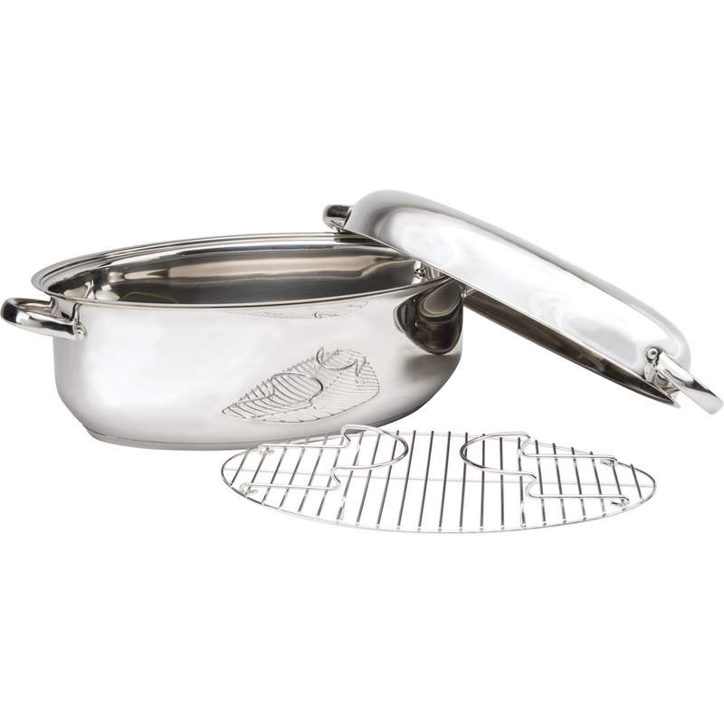 3-N-1 BAKE and ROAST PANS with Wire Rack 5Ply T304 Stainless Steel