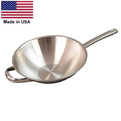 SILVER CLASSIC 11-in WOK and Saucier 430 Induction Ready Stainless Steel Made in USA