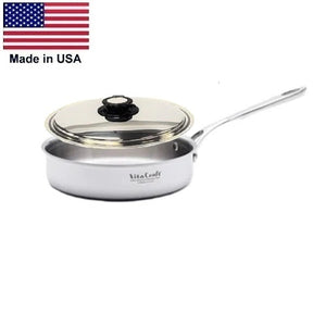 1 Qt. SAUTÉ PAN 430 Magnetic Stainless Steel Made in USA