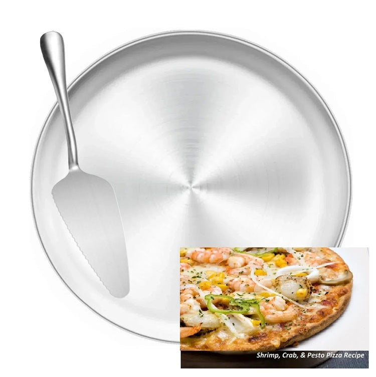 10-inch PIZZA PAN Salad Desert Plate 18/0-gauge Stainless Steel