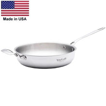 Load image into Gallery viewer, PRO SERIES 10½ x 2½ inch Deep GOURMET SKILLET 430 Induction Ready Stainless Steel Made in USA