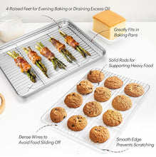 Load image into Gallery viewer, 10x8-inch BAKING SHEET with RACK 18/0 Gauge Stainless Steel