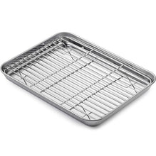 Load image into Gallery viewer, 10x8-inch BAKING SHEET with RACK 18/0 Gauge Stainless Steel