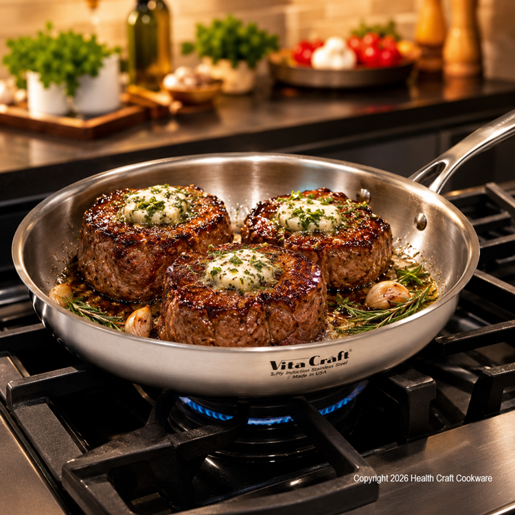 11-Inch Gourmet Skillet | 5-Ply Magnetic Stainless Steel | Made in