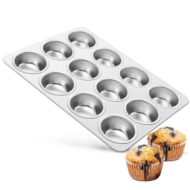 12-cup MUFFIN  CUPCAKE PAN 18/0-gauge Stainless Steel