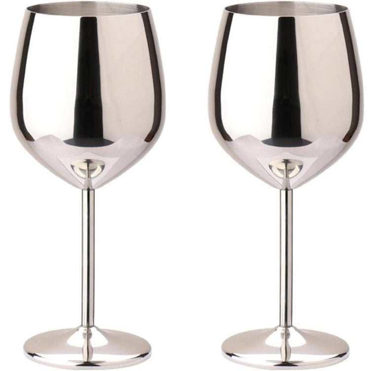 Lifecapido Stainless Steel Wine Glasses Set of 2, 18oz Stainless Steel Stem  Wine Goblets, Stemmed Metal Wine Glasses with Cup Brush for Party Office  Anniversary, Great for Red White Wine (Black) 