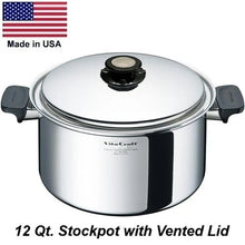 Load image into Gallery viewer, 11 Pc. Ultra-7 Set with Vented LIds 430 Magnetic Stainless Steel Made in USA