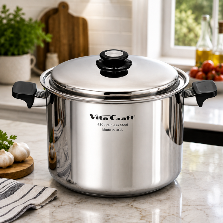 12 Qt Stainless Steel Stockpot with Vented Lid | Health Craft
