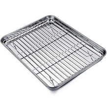 Load image into Gallery viewer, 12x10-inch BAKING SHEET with RACK 18/0 Gauge Stainless Steel