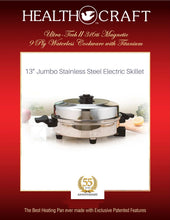 Load image into Gallery viewer, 13-inch JUMBO 5 Qt. OIL CORE ELECTRIC SKILLET with Exclusive Vented High-Dome Cover - SEE VIDEOS