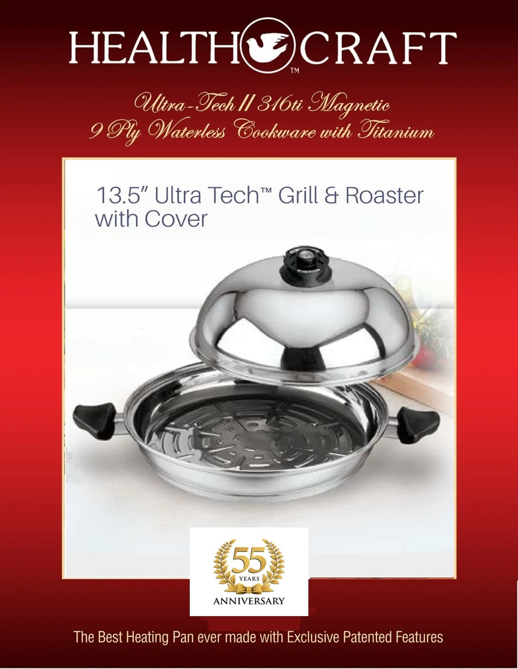 13.5-inch Grill and Roaster with Exclusive Vented Dome Cover