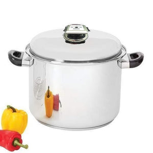 7-Ply 16 Qt. STOCKPOT with Steam Control and FREE Culinary Basket T304 Stainless Steel