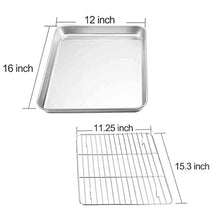 Load image into Gallery viewer, 16x12-inch BAKING SHEET with RACK 18/0 Gauge Stainless Steel