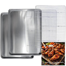 Load image into Gallery viewer, Baking Sheet with Rack Set (2) 18x13 18/0 Stainless Steel - Chicken Wing Recipe