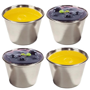 4 Dipping CUPS Meal Prep Condiment Misen-Place Ramekin Stainless