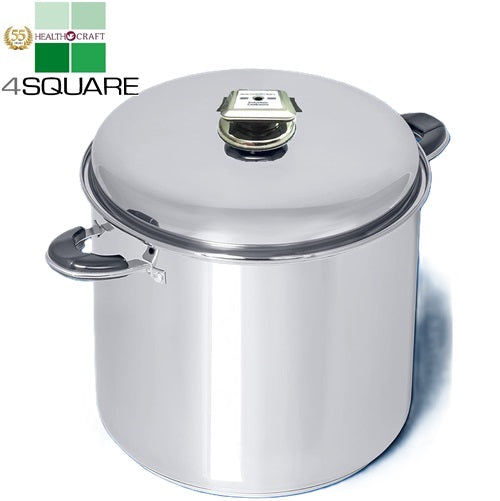 7-Ply 24 Qt. STOCKPOT with Steam Control Lid Culinary Basket T304ss Induction Ready Stainless Steel