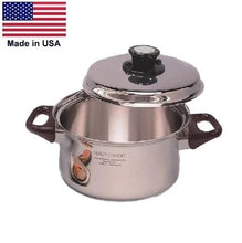 Load image into Gallery viewer, SILVER CLASSIC 3 Qt. SAUCE POT with Vented Lid Waterless Cookware 5-Ply Stainless-Steel Made in USA