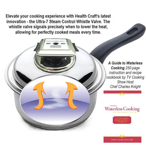 1.5 Qt. SAUCEPAN with Steam Control Vented Lid for Waterless Cooking T304ss Induction Ready