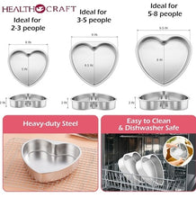 Load image into Gallery viewer, 3 Pc. Stainless Steel Heart-Shaped Cake Pans-Limited Supplies