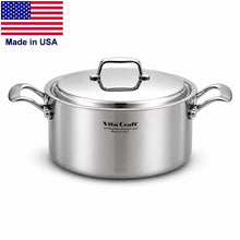 Load image into Gallery viewer, 4 Qt Stock Pot Dutch Oven with Lid | Made in USA | 5-Ply Induction