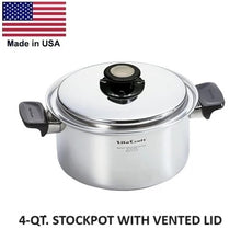 Load image into Gallery viewer, 14 Pc Waterless Cookware Set Vented Lids 430 Induction Ready Stainless Steel Made in USA